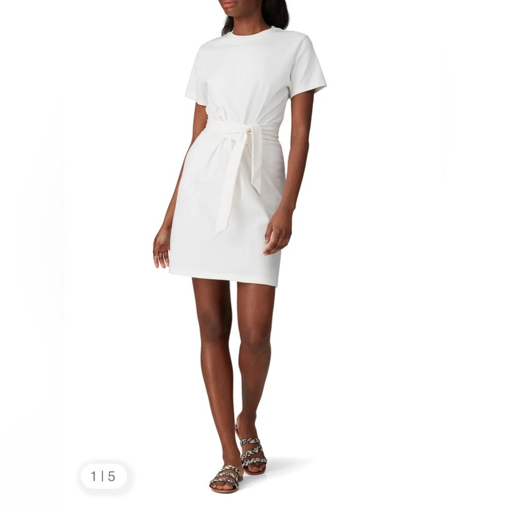 Vince Tie-Waist White Mini Dress